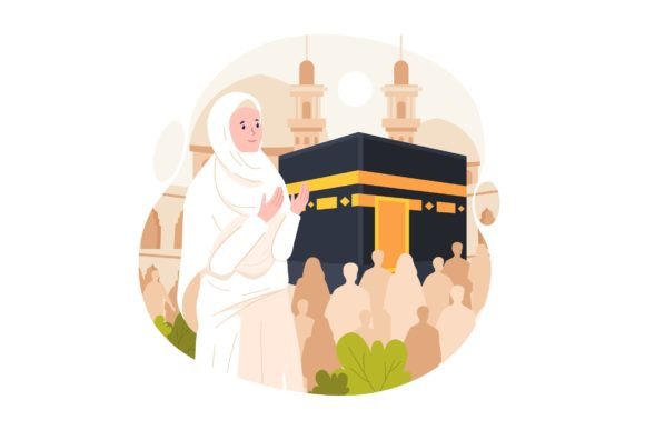 A Hajj Pilgrimage Illustration: Connecting Faith and Design