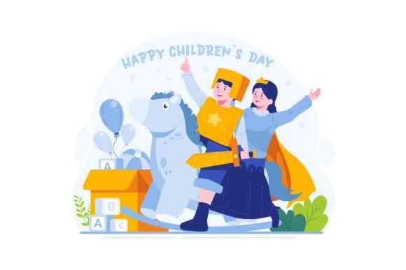 Children's Day Illustration: A Versatile Asset for Modern Design Projects