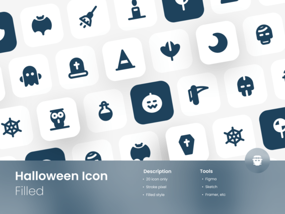 Elevate Your Halloween Designs with a Halloween Icon Set Filled Style