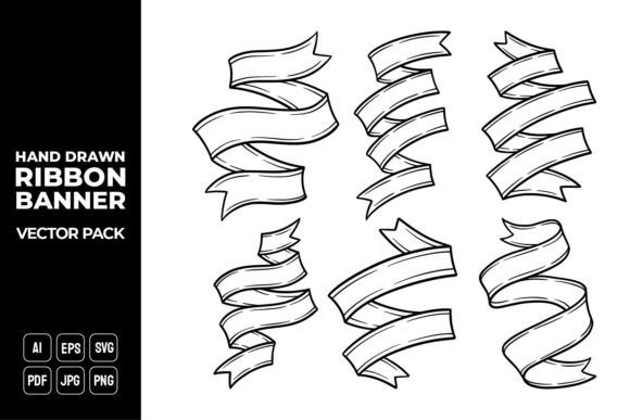 Hand Drawn Ribbon Banner Vector Pack 15: Unleash Your Creative Branding