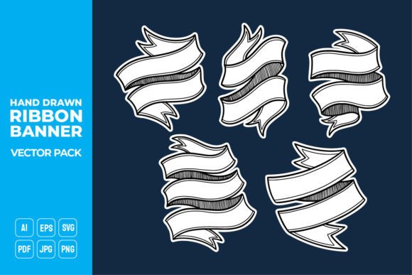 Hand Drawn Ribbon Banner Vector Pack 9: Your Creative Toolkit for Authentic Visuals