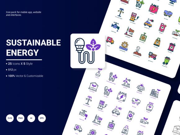How a Sustainable Energy Icon Pack Supports Your Projects
