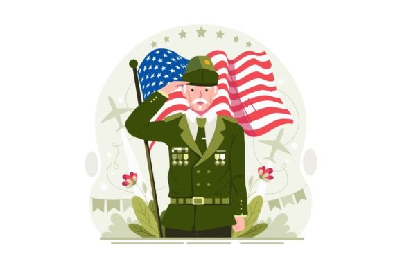 Senior Veteran Saluting Illustration: A Strategic Asset for Communicating Honor and Heritage