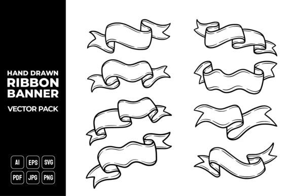The Allure of Authenticity: Why Hand Drawn Ribbon Banner Vector Pack 13 Resonates Today