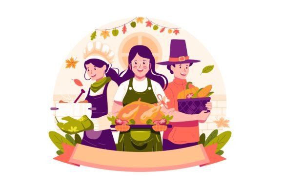 The Art of Thanksgiving: Capturing Celebration with Premium Illustrations