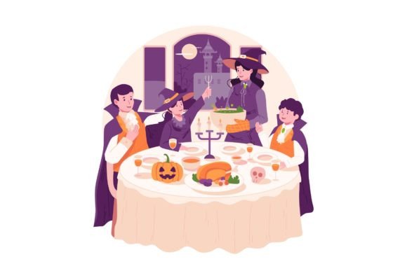 The Perfect Halloween Dinner Party Illustration: Bringing Your Celebration to Life