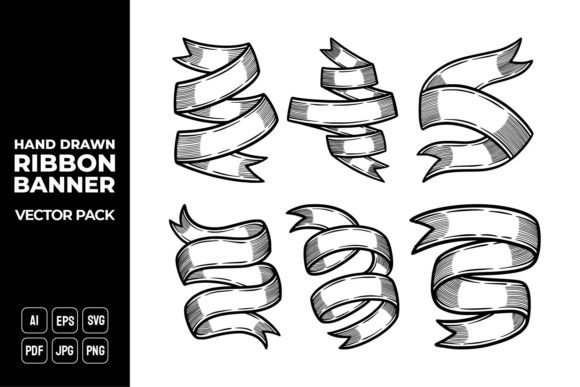 Unleash Your Brand's Personality with Hand Drawn Ribbon Banners Vector Pack 5